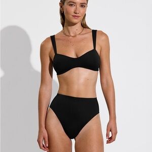 Left On Friday Hi Hi Black Swim Bottom Size Small